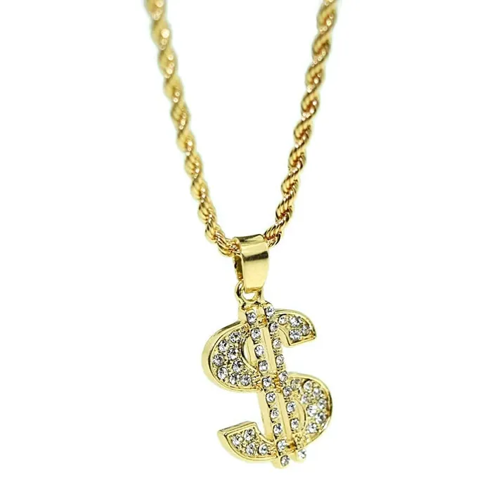 Bling Cartel Admin Micro Dollar Sign Iced Pendant Rope Gold Finish Chain Necklace 24 Necklaces Bling Cartel Admin Micro Dollar Sign Iced Pendant Rope Gold Finish Chain Necklace 24 Necklaces