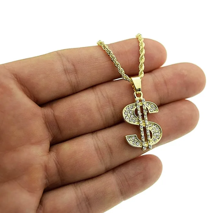 Bling Cartel Admin Micro Dollar Sign Iced Pendant Rope Gold Finish Chain Necklace 24 Necklaces Bling Cartel Admin Micro Dollar Sign Iced Pendant Rope Gold Finish Chain Necklace 24 Necklaces