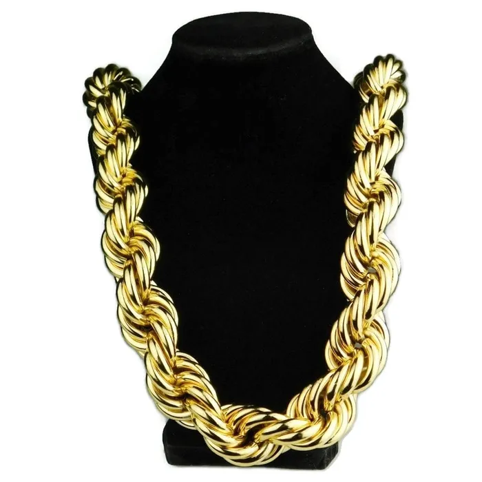 Bling Cartel Admin Necklaces 14K Gold Plated Rope Chain Necklace 30mm x 36 Bling Cartel Admin Necklaces 14K Gold Plated Rope Chain Necklace 30mm x 36