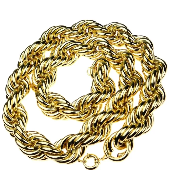 Bling Cartel Admin Necklaces 14K Gold Plated Rope Chain Necklace 30mm x 36