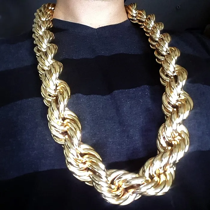 Bling Cartel Admin Necklaces 14K Gold Plated Rope Chain Necklace 30mm x 36
