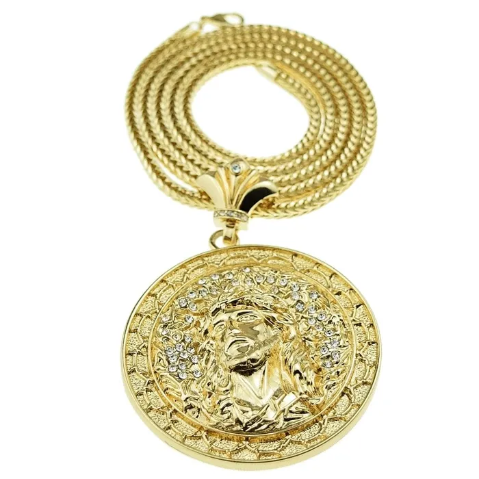 Bling Cartel Admin Necklaces Big Jesus Medallion Gold Finish 36 Franco Chain Necklace Bling Cartel Admin Necklaces Big Jesus Medallion Gold Finish 36 Franco Chain Necklace