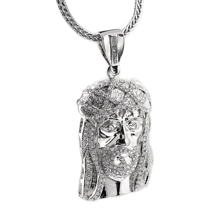 Bling Cartel Admin Necklaces Jesus Head Iced Flooded Out Silver Tone Franco Chain Necklace 36 Bling Cartel Admin Necklaces Jesus Head Iced Flooded Out Silver Tone Franco Chain Necklace 36