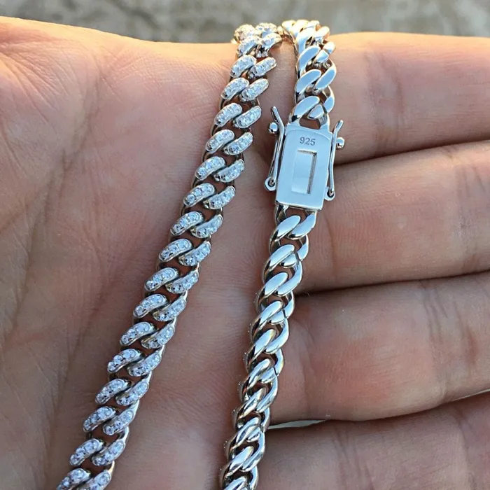 Bling Cartel Admin Necklaces Real 925 Sterling Silver Miami Cuban Iced Chain Flooded Out Necklace 20 x 6MM