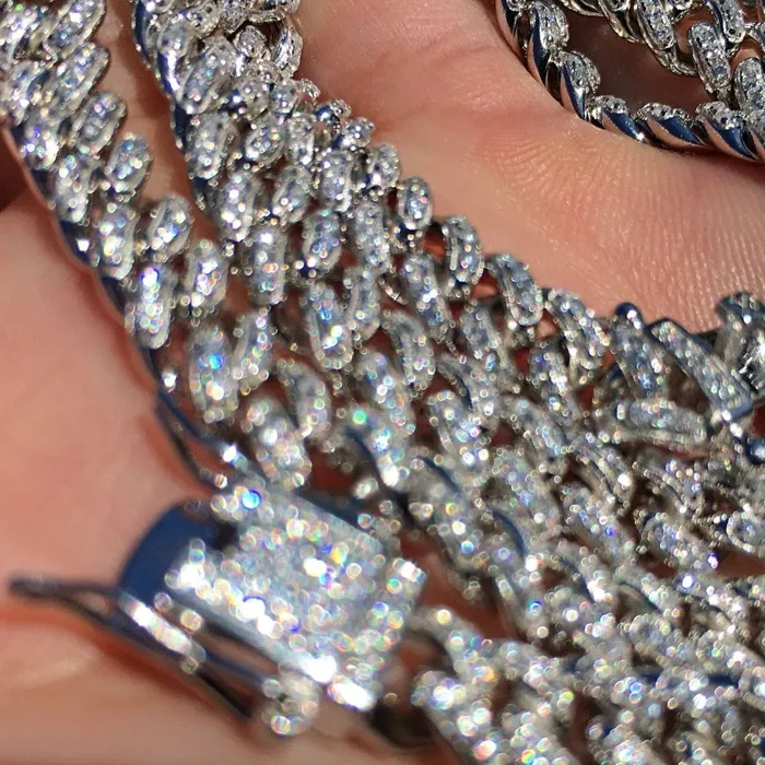 Bling Cartel Admin Necklaces Real 925 Sterling Silver Miami Cuban Iced Chain Flooded Out Necklace 20 x 6MM
