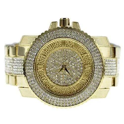 Bling Cartel Admin Watches Roman Numerals Gold Finish Iced Watch Set