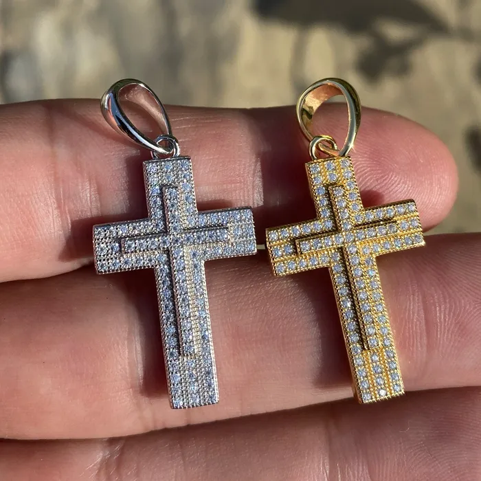 Bling Cartel Necklaces 14K Gold Plated 925 Sterling Silver VVS1 Moissanite 54CT Latin Cross Pendant Bling Cartel Necklaces 14K Gold Plated 925 Sterling Silver VVS1 Moissanite 54CT Latin Cross Pendant