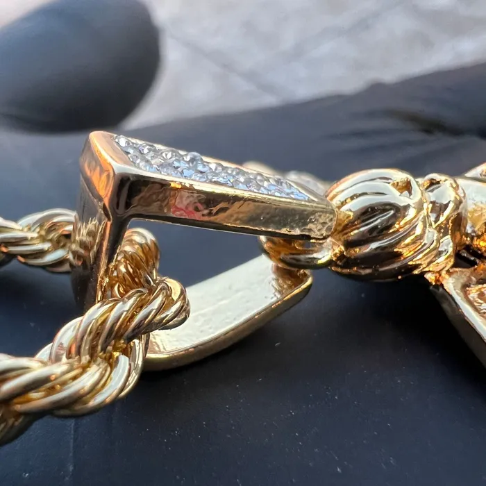 Bling Cartel Necklaces 14k Gold Plated Praying Angel Pendant Iced CZ Wings Rope Chain Necklace 24 Bling Cartel Necklaces 14k Gold Plated Praying Angel Pendant Iced CZ Wings Rope Chain Necklace 24