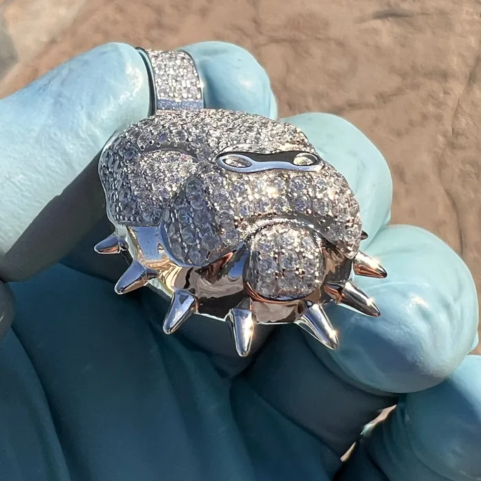 Bling Cartel Necklaces Real 925 Sterling Silver Pitbull Dog CZ Iced Bling Out Pit Bull Pendant Bling Cartel Necklaces Real 925 Sterling Silver Pitbull Dog CZ Iced Bling Out Pit Bull Pendant