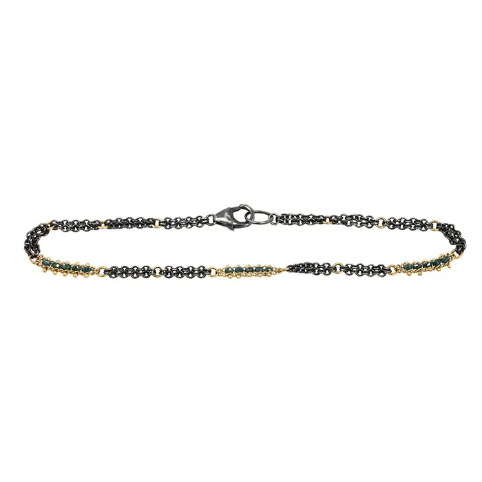 Blue Diamond Textile Station Bracelet Amali Bracelets