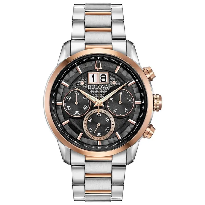 Bracelets Bulova Bulova Mens Chronograph Watch Classic Grey Dial Two Tone Bracelet 98B335 Bracelets Bulova Bulova Mens Chronograph Watch Classic Grey Dial Two Tone Bracelet 98B335