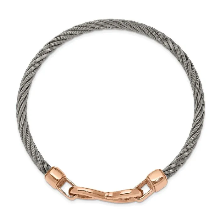 Bracelets Chisel Stainless Steel Polished Rose IPplated Hook Flexible Bangle Bracelets Chisel Stainless Steel Polished Rose IPplated Hook Flexible Bangle
