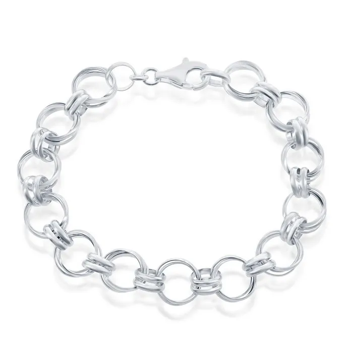 Bracelets Classic Womens Bracelet Sterling Silver Multi Circle Link S4656 Classic Bracelets Classic Womens Bracelet Sterling Silver Multi Circle Link S4656 Classic