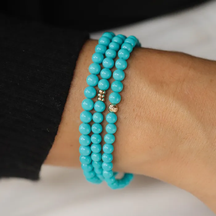 Bracelets Earthly Abundance 14K Sleeping Beauty Turquoise Bracelet