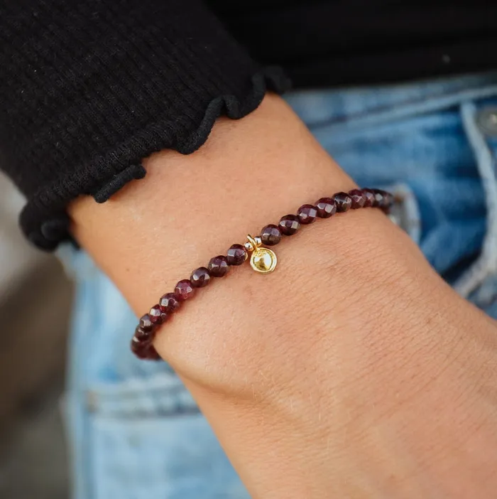 Bracelets Earthly Abundance Jewelry Mini garnet bracelet