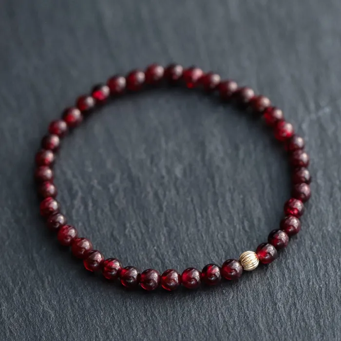 Bracelets Earthly Abundance Jewelry Mini garnet bracelet