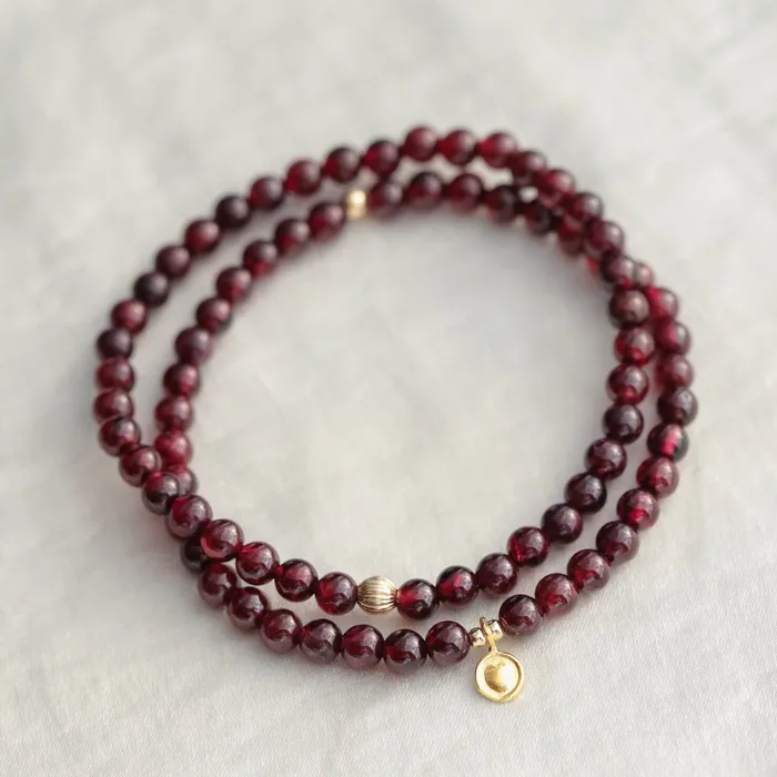 Bracelets Earthly Abundance Jewelry Mini garnet bracelet