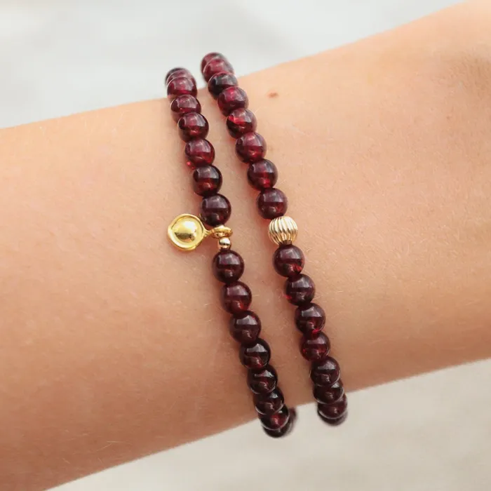 Bracelets Earthly Abundance Jewelry Mini garnet bracelet