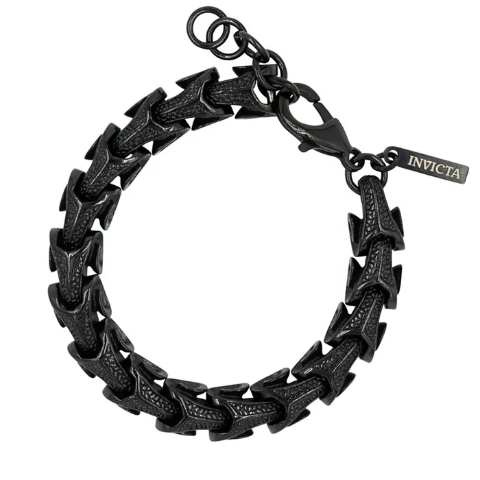 Bracelets Invicta Invicta Mens Bracelet Elements Black Stainless Steel with Hook Buckle Clasp 39628 Bracelets Invicta Invicta Mens Bracelet Elements Black Stainless Steel with Hook Buckle Clasp 39628