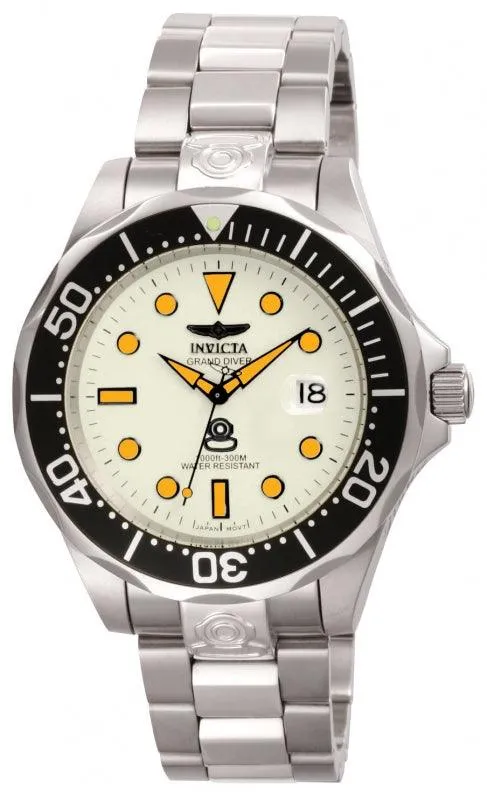 Bracelets Invicta Invicta Mens Grand Diver Automatic Watch Lume White Dial Steel Bracelet 10640 Bracelets Invicta Invicta Mens Grand Diver Automatic Watch Lume White Dial Steel Bracelet 10640