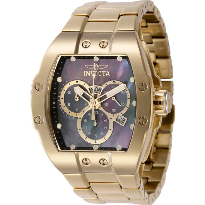 Bracelets Invicta Invicta Mens Watch S1 Rally Chrono Black Mop Dial Yellow Gold Bracelet 45703 Bracelets Invicta Invicta Mens Watch S1 Rally Chrono Black Mop Dial Yellow Gold Bracelet 45703