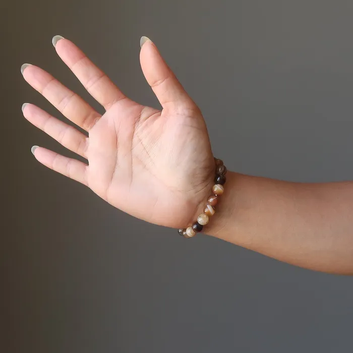 Bracelets Sardonyx Bracelet Brown Trailblazer Journey Stone Satin Crystals