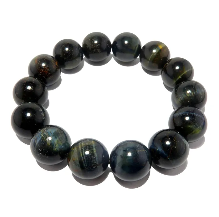 Bracelets Satin Crystals Hawks Eye Bracelet Blue Shine Sharp Mind Stone