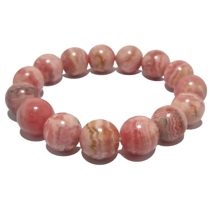 Bracelets Satin Crystals Rhodochrosite Bracelet Pink Soulmates Stone