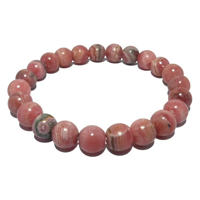 Bracelets Satin Crystals Rhodochrosite Bracelet Pink Soulmates Stone
