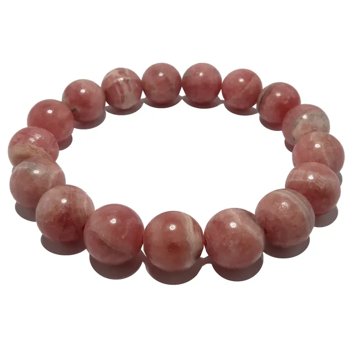 Bracelets Satin Crystals Rhodochrosite Bracelet Pink Soulmates Stone