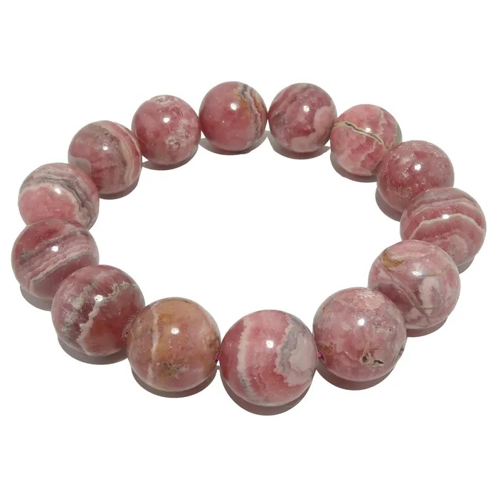 Bracelets Satin Crystals Rhodochrosite Bracelet Pink Soulmates Stone