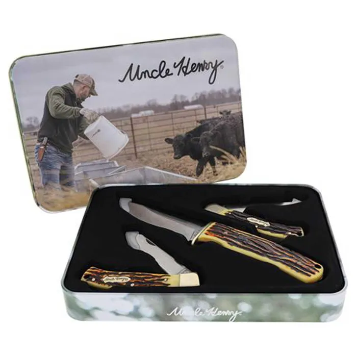 Bracelets Schrade Schrade Knife Gift Set Uncle Henry Staglon Handle Stainless Steel Blade 1183282 Bracelets Schrade Schrade Knife Gift Set Uncle Henry Staglon Handle Stainless Steel Blade 1183282