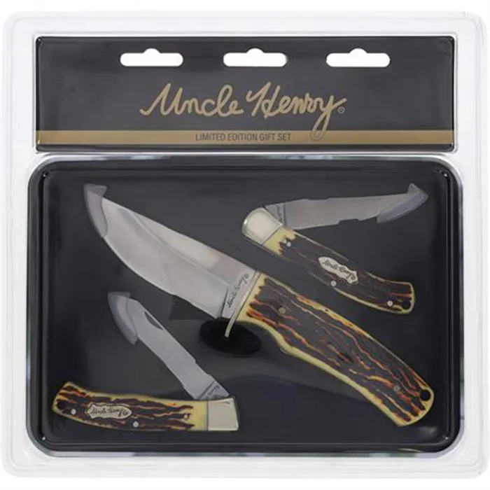 Bracelets Schrade Schrade Knife Gift Set Uncle Henry Staglon Handle Stainless Steel Blade 1183282 Bracelets Schrade Schrade Knife Gift Set Uncle Henry Staglon Handle Stainless Steel Blade 1183282