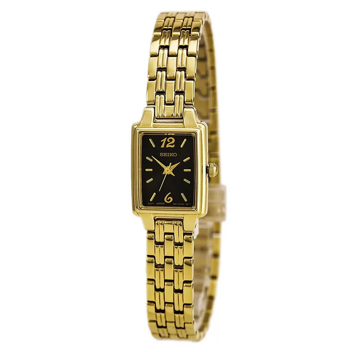 Bracelets Seiko Seiko SXGN58 Womens Dress Yellow Gold Steel Bracelet Black Dial Watch Bracelets Seiko Seiko SXGN58 Womens Dress Yellow Gold Steel Bracelet Black Dial Watch