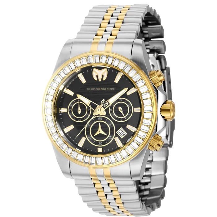Bracelets TechnoMarine Technomarine Mens Watch Manta Ray Chrono Black Dial Two Tone Bracelet TM222041 Bracelets TechnoMarine Technomarine Mens Watch Manta Ray Chrono Black Dial Two Tone Bracelet TM222041