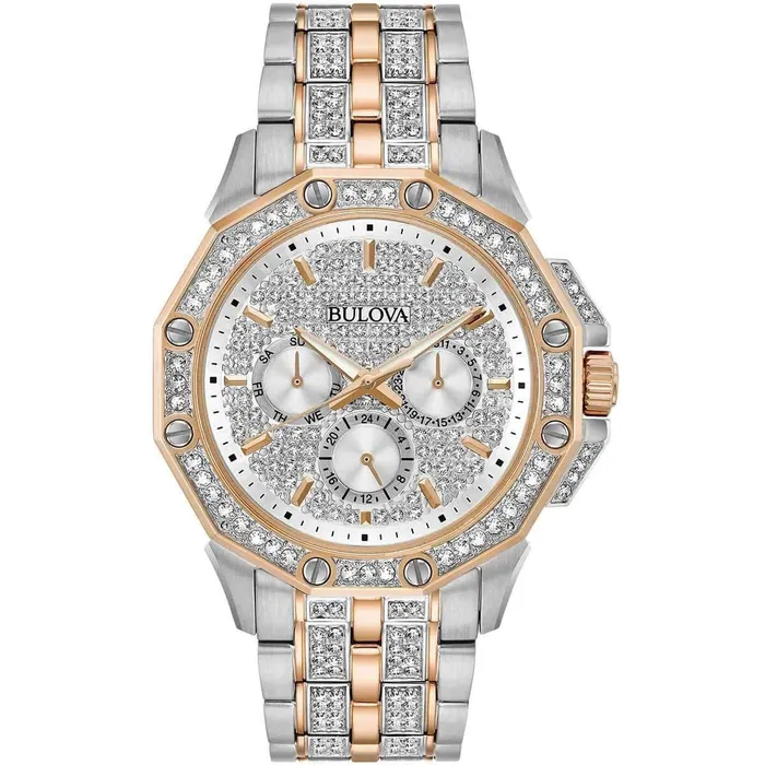 Bulova Bracelets Bulova Mens Bracelet Watch Crystal Quartz DayDate Two Tone Steel 98C133 Bulova Bracelets Bulova Mens Bracelet Watch Crystal Quartz DayDate Two Tone Steel 98C133