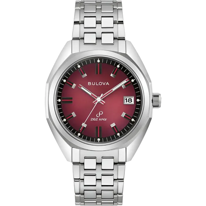 Bulova Unisex Watch Jet Star Quartz with 262 kHz Red Dial Silver Bracelet 96B401 Bulova Bracelets Bulova Unisex Watch Jet Star Quartz with 262 kHz Red Dial Silver Bracelet 96B401 Bulova Bracelets