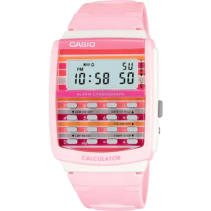 Casio Unisex Alarm Watch Poptone Pink Dial 8Digit Calculator Resin Case LDF404 Casio Watches Casio Unisex Alarm Watch Poptone Pink Dial 8Digit Calculator Resin Case LDF404 Casio Watches