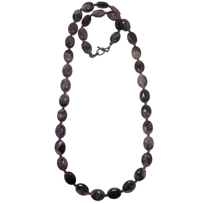 Charoite Necklace Swirl of Spirituality Rare Purple Stones Satin Crystals Necklaces Charoite Necklace Swirl of Spirituality Rare Purple Stones Satin Crystals Necklaces