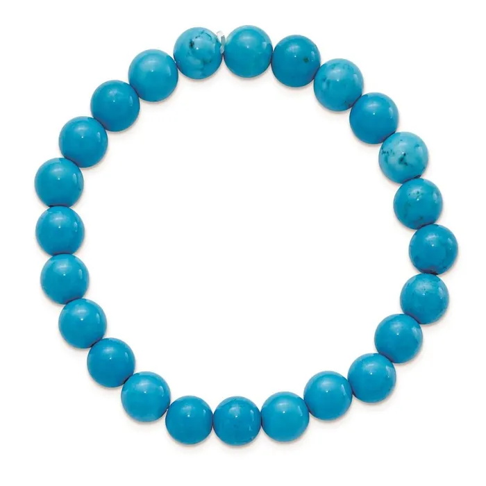 Chisel Bracelets Dyed Howlite Turquoise Color Stretch Bracelet Chisel Bracelets Dyed Howlite Turquoise Color Stretch Bracelet