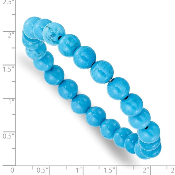 Chisel Bracelets Dyed Howlite Turquoise Color Stretch Bracelet Chisel Bracelets Dyed Howlite Turquoise Color Stretch Bracelet