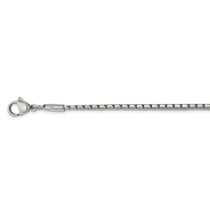 Chisel Bracelets Stainless Steel 250mm Polished Fancy Box Chain