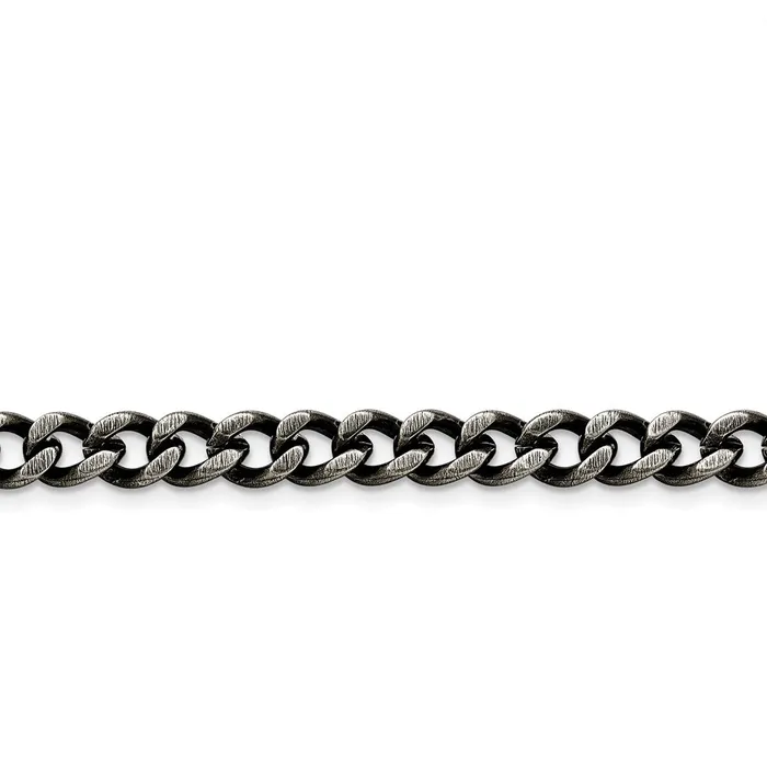 Chisel Bracelets Stainless Steel 750mm Oxidized Curb Chain SRN1611