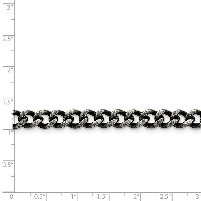 Chisel Bracelets Stainless Steel 750mm Oxidized Curb Chain SRN1611 Chisel Bracelets Stainless Steel 750mm Oxidized Curb Chain SRN1611