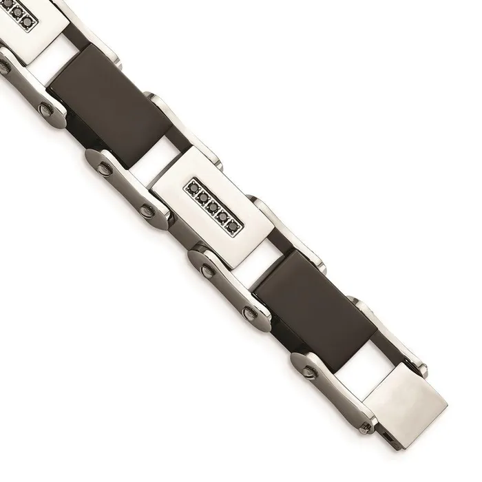 Chisel Bracelets Stainless Steel Blackplated wBlack Diamonds 85in Bracelet Chisel Bracelets Stainless Steel Blackplated wBlack Diamonds 85in Bracelet