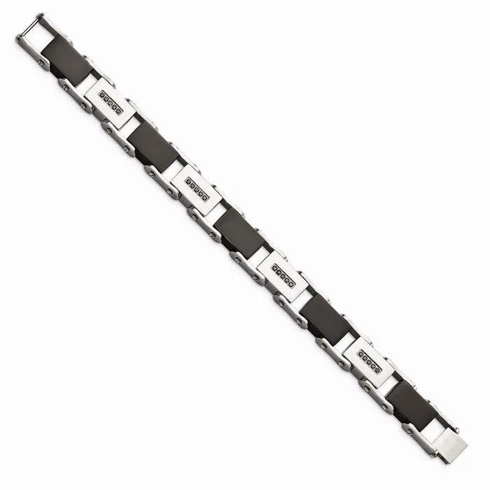 Chisel Bracelets Stainless Steel Blackplated wBlack Diamonds 85in Bracelet Chisel Bracelets Stainless Steel Blackplated wBlack Diamonds 85in Bracelet