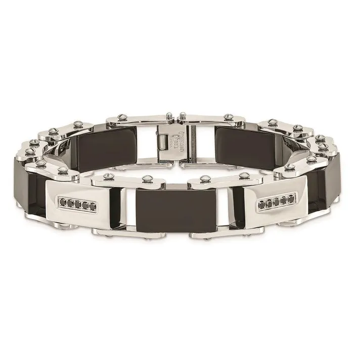Chisel Bracelets Stainless Steel Blackplated wBlack Diamonds 85in Bracelet Chisel Bracelets Stainless Steel Blackplated wBlack Diamonds 85in Bracelet