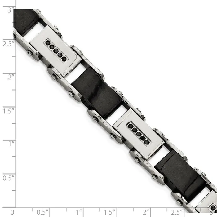 Chisel Bracelets Stainless Steel Blackplated wBlack Diamonds 85in Bracelet Chisel Bracelets Stainless Steel Blackplated wBlack Diamonds 85in Bracelet