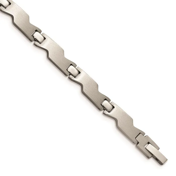 Chisel Bracelets Stainless Steel Brushed and Polished 8in Bracelet