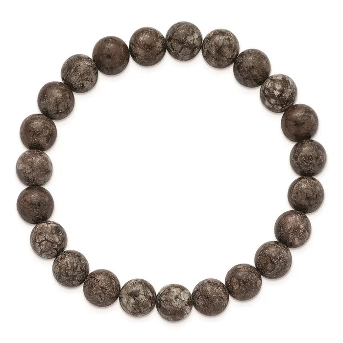 Chisel Grey Snowflake Agate Beaded Stretch Bracelet Bracelets Chisel Grey Snowflake Agate Beaded Stretch Bracelet Bracelets